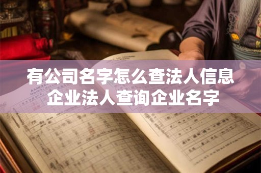 有公司名字怎么查法人信息 企业法人查询企业名字