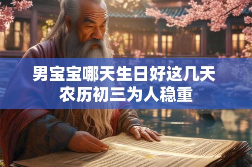 男宝宝哪天生日好这几天 农历初三为人稳重