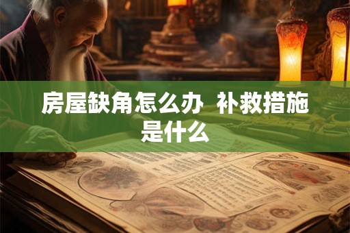 房屋缺角怎么办  补救措施是什么