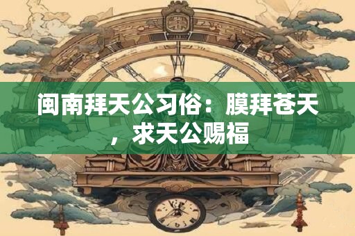 闽南拜天公习俗：膜拜苍天，求天公赐福