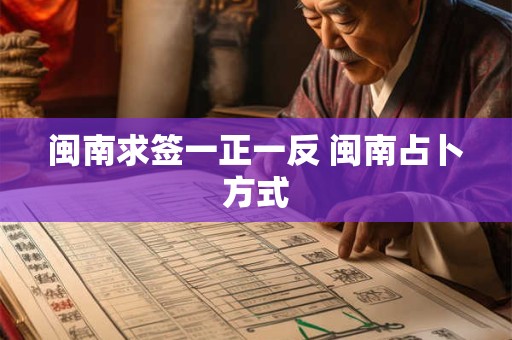 闽南求签一正一反 闽南占卜方式