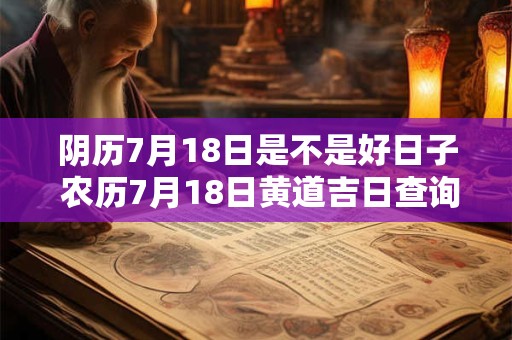 阴历7月18日是不是好日子 农历7月18日黄道吉日查询