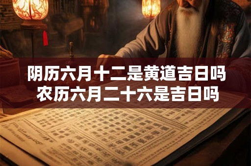 阴历六月十二是黄道吉日吗 农历六月二十六是吉日吗