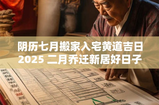 阴历七月搬家入宅黄道吉日2025 二月乔迁新居好日子