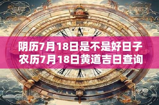 阴历7月18日是不是好日子 农历7月18日黄道吉日查询