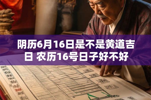 详细阅读:阴历6月16日是不是黄道吉日 农历16号日子好不好 阴历6月16日是不是黄道吉日 农历16号日子好不好