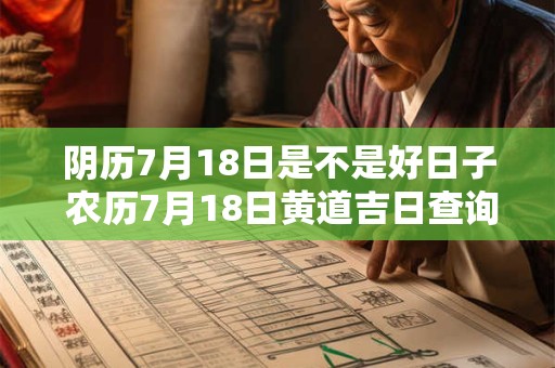 阴历7月18日是不是好日子 农历7月18日黄道吉日查询