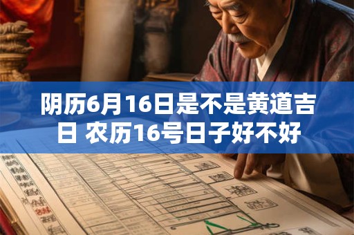 阴历6月16日是不是黄道吉日 农历16号日子好不好
