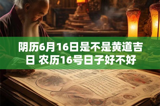 阴历6月16日是不是黄道吉日 农历16号日子好不好