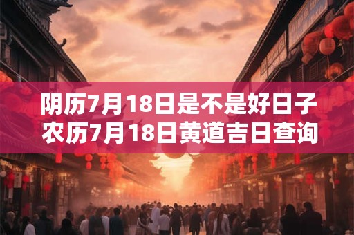 阴历7月18日是不是好日子 农历7月18日黄道吉日查询