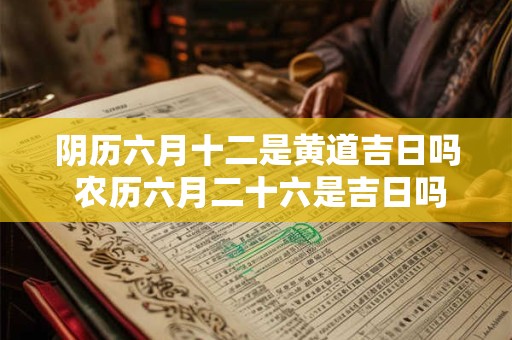 阴历六月十二是黄道吉日吗 农历六月二十六是吉日吗