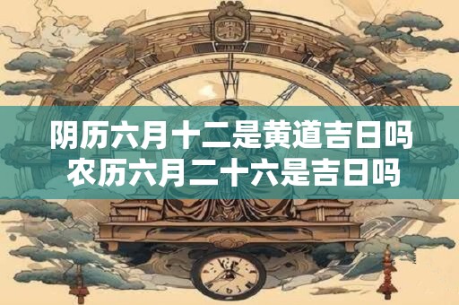 阴历六月十二是黄道吉日吗 农历六月二十六是吉日吗