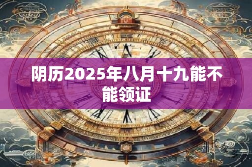 阴历2025年八月十九能不能领证