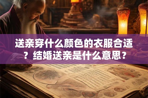 送亲穿什么颜色的衣服合适？结婚送亲是什么意思？