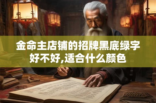 金命主店铺的招牌黑底绿字好不好,适合什么颜色