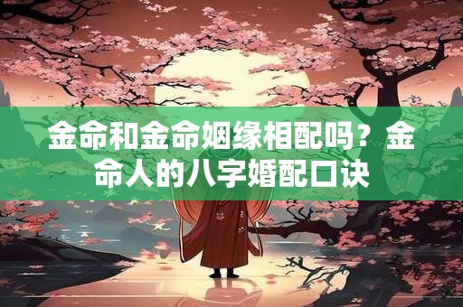 金命和金命姻缘相配吗？金命人的八字婚配口诀