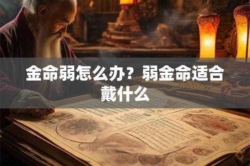 金命弱怎么补救？怎么看是强金还是弱金