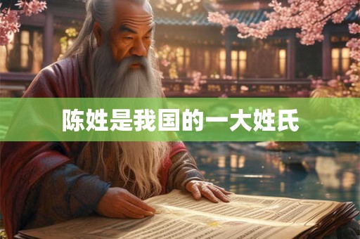 陈姓是我国的一大姓氏