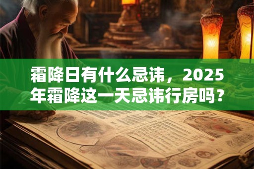 霜降日有什么忌讳，2025年霜降这一天忌讳行房吗？