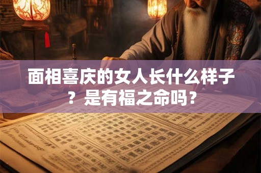 面相喜庆的女人长什么样子？是有福之命吗？