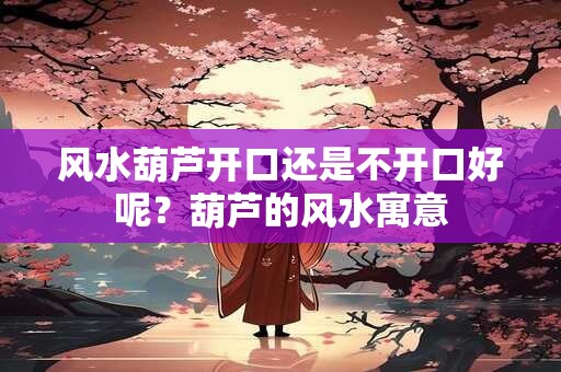 详细阅读:风水葫芦开口还是不开口好呢?葫芦的风水寓意 风水葫芦开口还是不开口好呢?葫芦的风水寓意
