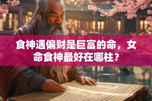 食神遇偏财是巨富的命，女命食神最好在哪柱？