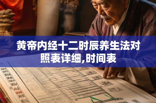 黄帝内经十二时辰养生法对照表详细,时间表