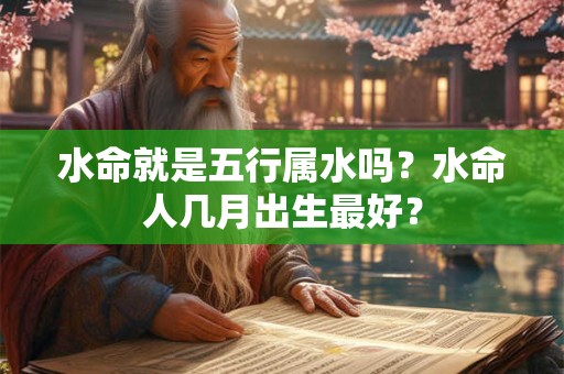 水命就是五行属水吗？水命人几月出生最好？