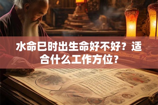 水命巳时出生命好不好？适合什么工作方位？