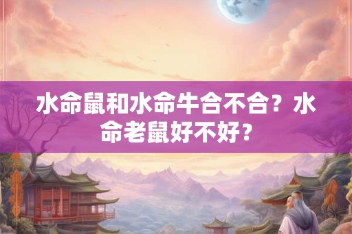 水命鼠和火命狗在一起好吗？会相克吗？