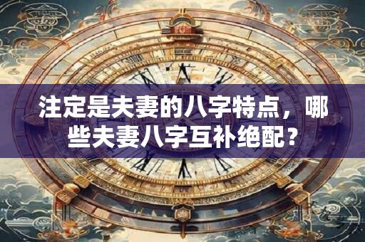 注定是夫妻的八字特点，哪些夫妻八字互补绝配？