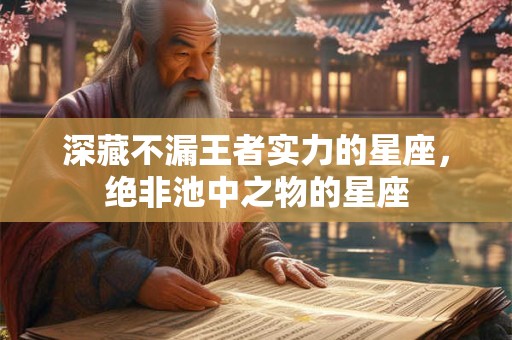 深藏不漏王者实力的星座，绝非池中之物的星座