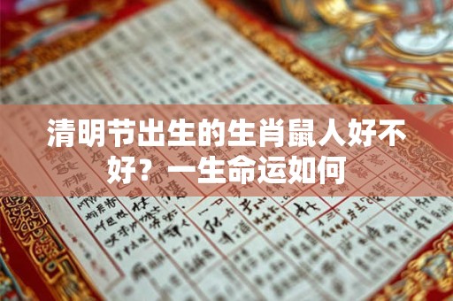 清明节出生的生肖鼠人好不好？一生命运如何