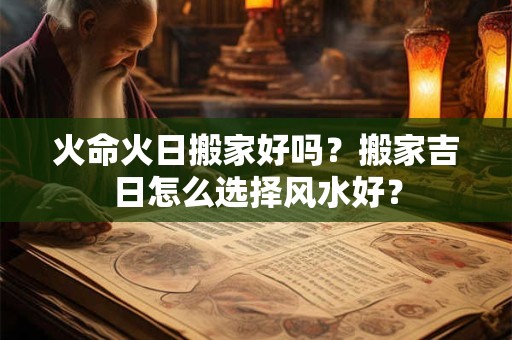 火命火日搬家好吗？搬家吉日怎么选择风水好？