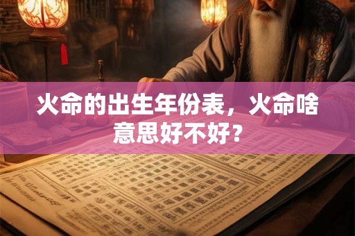 火命的出生年份表，火命啥意思好不好？