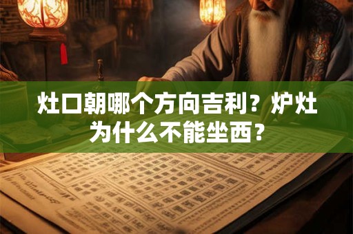 灶台为什么不能坐西？厨房灶台朝什么方位吉利？