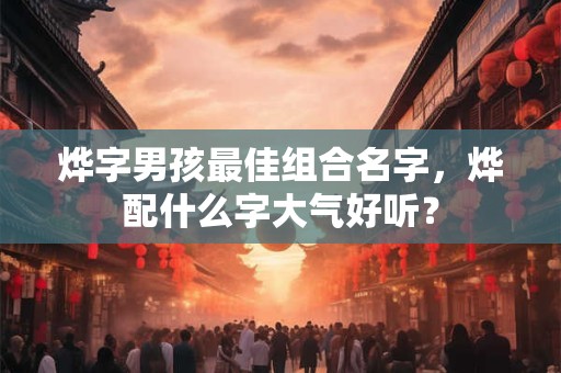 烨字男孩最佳组合名字，烨配什么字大气好听？