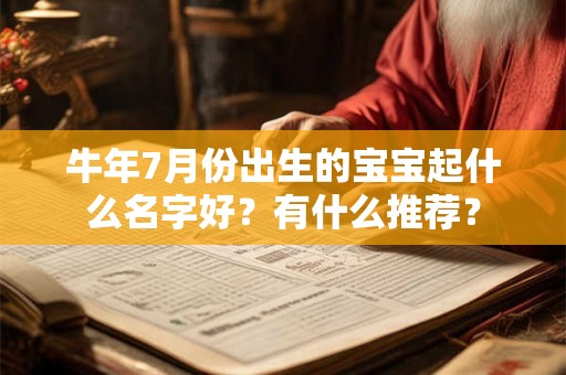 牛年7月份出生的宝宝起名带什么字好？有什么寓意？