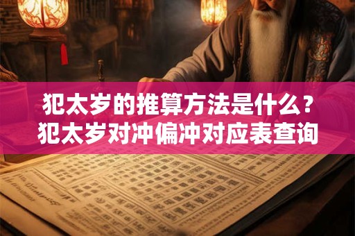 犯太岁的推算方法是什么？犯太岁对冲偏冲对应表查询！
