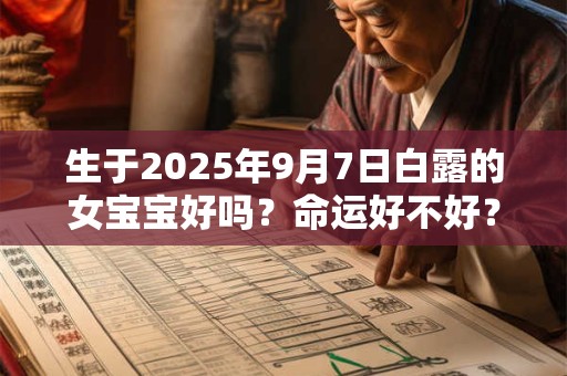 生于2025年9月7日白露的女宝宝好吗？命运好不好？