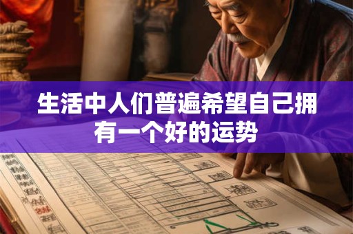 生活中人们普遍希望自己拥有一个好的运势