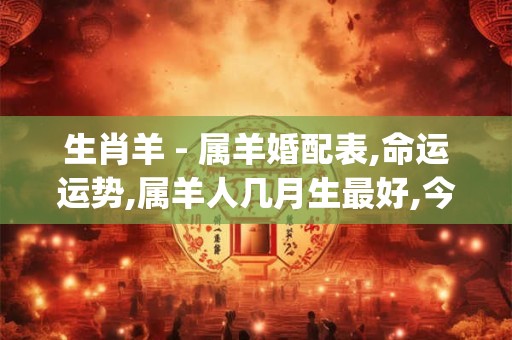 生肖羊 - 属羊婚配表,命运运势,属羊人几月生最好,今年多大_天天运势网