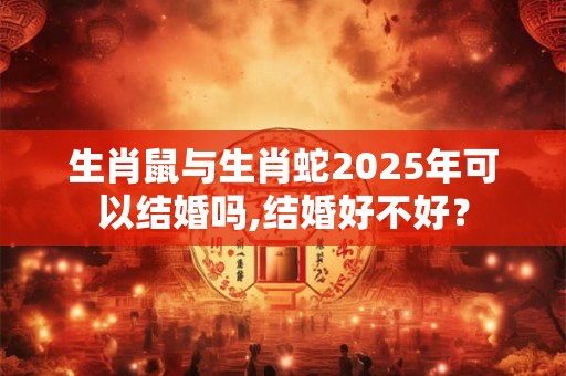 生肖鼠与生肖蛇2025年可以结婚吗,结婚好不好？