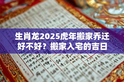 生肖龙2025虎年搬家乔迁好不好？搬家入宅的吉日