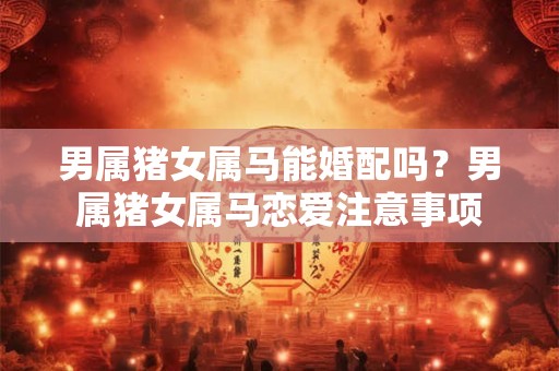男属猪女属马能婚配吗？男属猪女属马恋爱注意事项