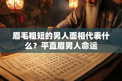 眉毛粗短的男人面相代表什么？平直眉男人命运