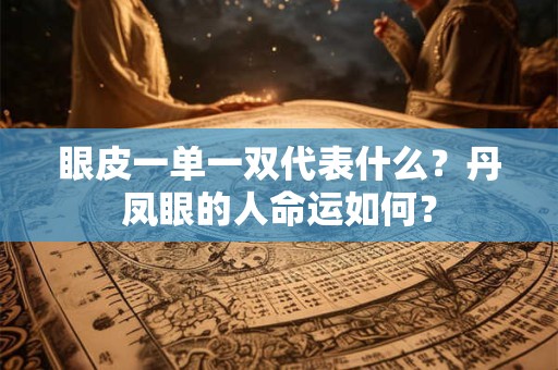 眼皮一单一双代表什么？丹凤眼的人命运如何？