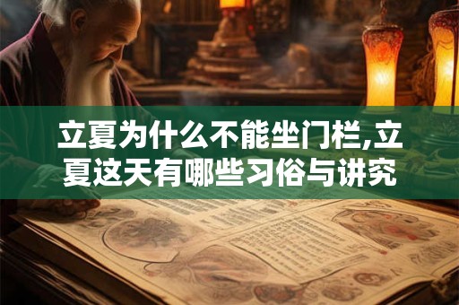 立夏为什么不能坐门栏,立夏这天有哪些习俗与讲究