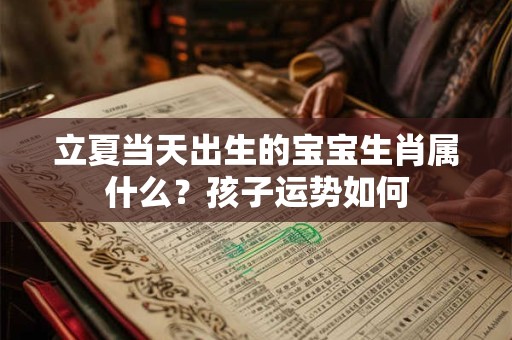 立夏当天出生的宝宝生肖属什么？孩子运势如何