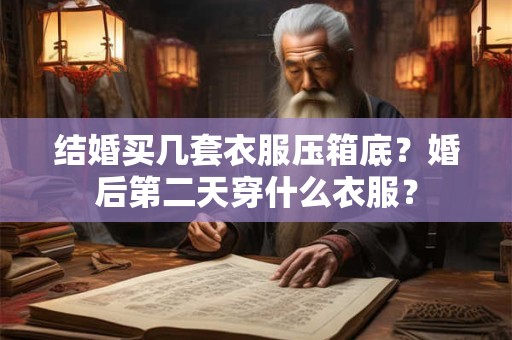 结婚买几套衣服压箱底？婚后第二天穿什么衣服？